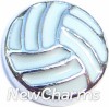 H7024 Silver Volleyball Floating Locket Charm