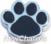 H7530 Black Paw Floating Locket Charm