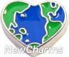 H7628 Heart Earth Globe Floating Locket Charm