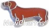 H7689 Dachshund Floating Locket Charm