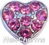 H7717 CZ Pink Heart Floating Locket Charm