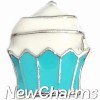 H9706 Teal Cupcake Floating Locket Charm