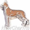 H9718 Great Dane In Brown Floating Locket Charm