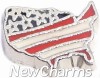 H9731 Stars and Stripes USA Floating Locket Charm