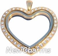 SS30  Stainless Steel Silver Heart Floating Locket