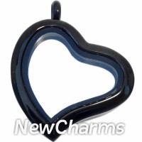 SS92  Stainless Steel Silver Big Curvy Heart Floating Locket