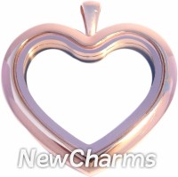 SS30  Stainless Steel Silver Heart Floating Locket