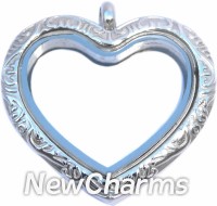 SS30  Stainless Steel Silver Heart Floating Locket