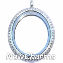 SS92  Stainless Steel Silver Big Curvy Heart Floating Locket