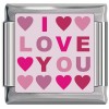 I Love You With Hearts Italian Charm