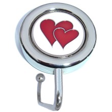 PC5001white Red Hearts on White Purse Hanger