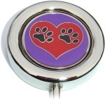 PAW PRINTS ON HEART PURSE HANGER