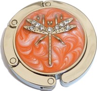 DRAGONFLY ON ORANGE SWIRL PURSE HANGER