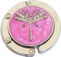 DRAGONFLY ON PINK SWIRL PURSE HANGER