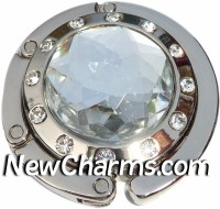 PH8134 Big Clear Stone Foldable Purse Hanger