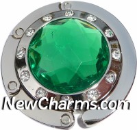 PH8136 Big Green Stone Foldable Purse Hanger