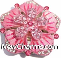 PH8162 Pink Stone Raised Flower Foldable Purse Hanger