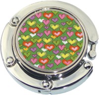 HEARTS ON GREEN FOLDING PURSE HANGER