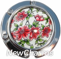 PH9005 Red And Green Flowers Foldable Purse Hanger