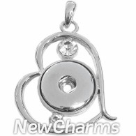 GA402 Curvy Heart Clear CZs Pendant