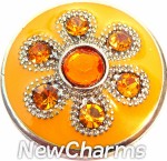 GS341 Orange Princess Flower Snap Charm