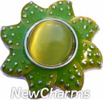 GS347 Green Seastar Flower Snap Charm