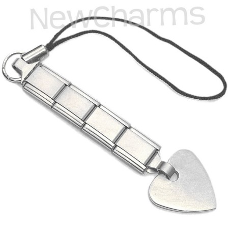 Italian Charm Strap Heart Keychain