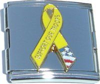 CT5008 Support Our Troops Ribbon Mega Italian Charm