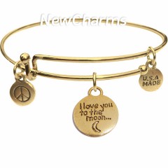 Bangle Bracelet with Love You To The Moon...And Back