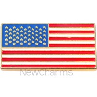 P508 Pin Small USA Flag Goldtone Trim