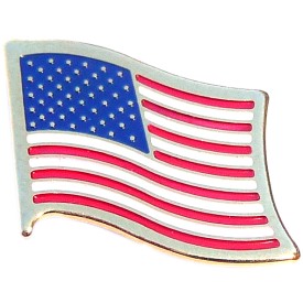 P602 Pin Small USA Flag with Gold Trim