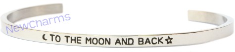 CB112 To the Moon and Back Cuff Bangle Bracelet