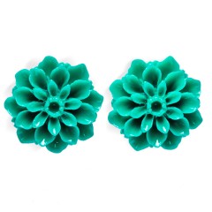 EAR23 Seafoam Green Dahlia Flower Earrings