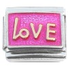 C017fuchsia Love on Fuchsia Italian Charm