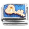 C019blue Heart Key Blue Background Italian Charm