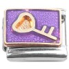 C019purple Heart Key Purple Background Italian Charm