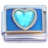 C020 Blue Heart Italian Charm