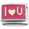 C050 I Love You Heart on Red Italian Charm