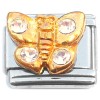 C061clear Butterfly Clear Bling Italian Charm