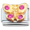 C061fuchsia Butterfly Fuchsia Bling Italian Charm