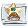 C062green Star Green Bling Italian Charm