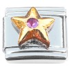 C062pink Star Pink Bling Italian Charm