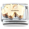 C067 Elephant Clear Bling Goldtone Italian Charm