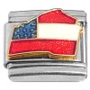 CL1019 Red White Blue Flag Georgia State Outline Italian Charm