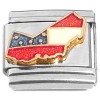 CL1020 Red White Blue Flag California State Outline Italian Charm