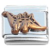 CL2054g Spiky Frill Dinosaur Bronze Italian Charm