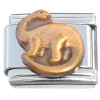 CL2058g Big Tail Brontosaurus Dinosaur Bronze Italian Charm