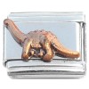 CL2059g Walking Brontosaurus Dinosaur Bronze Italian Charm