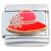 CL2124 Red Hat Purple Flower Italian Charm