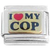 CT1102 I Love My Cop Red Heart Italian Charm